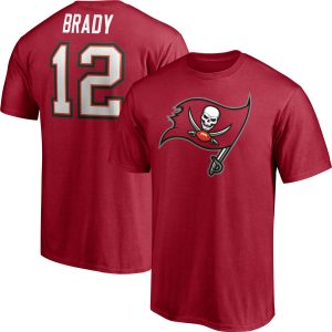 Men’s Tampa Bay Buccaneers Tom Brady Red Player Icon T-Shirt