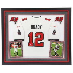 Tom Brady Tampa Bay Buccaneers Deluxe Framed Autographed White Nike Game Jersey