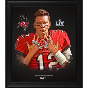 Tom Brady Tampa Bay Buccaneers Framed 15″ x 17″ Seven Rings Collage